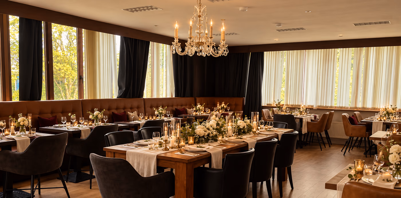 De Prins Zaal ingericht voor een feest
